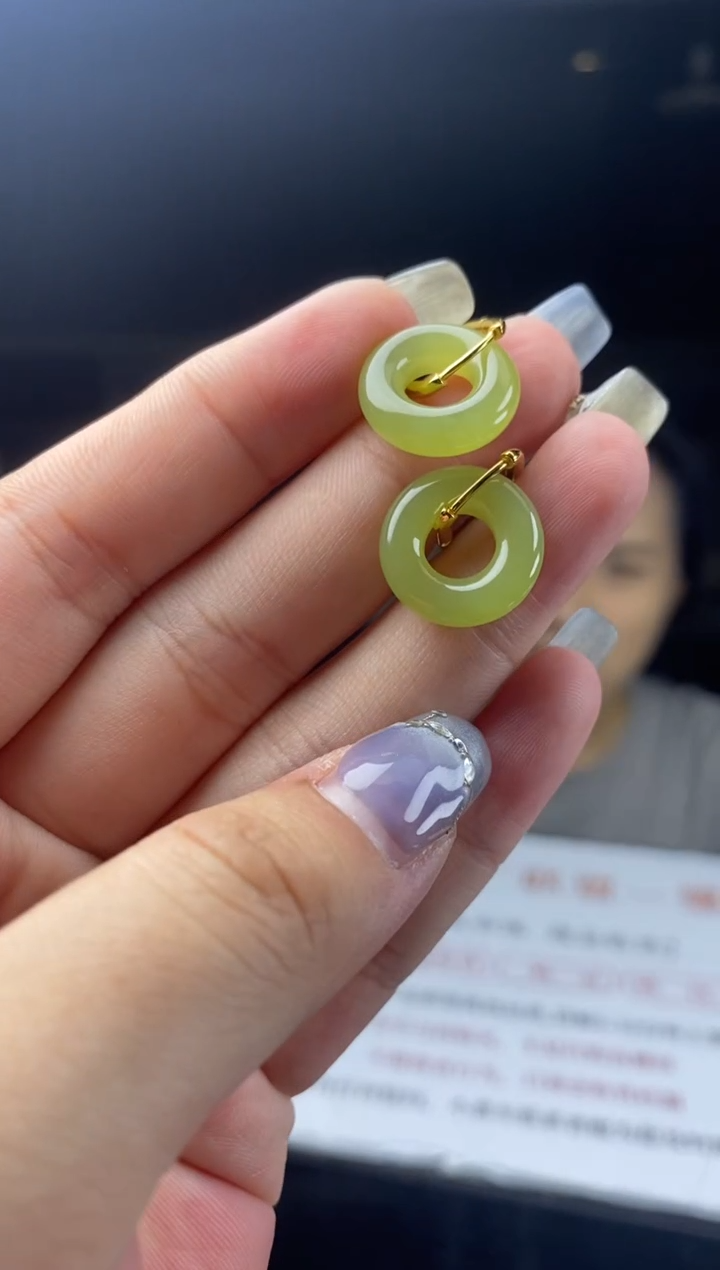 和田玉银S925镶嵌耳饰多样性-耳饰-R1395