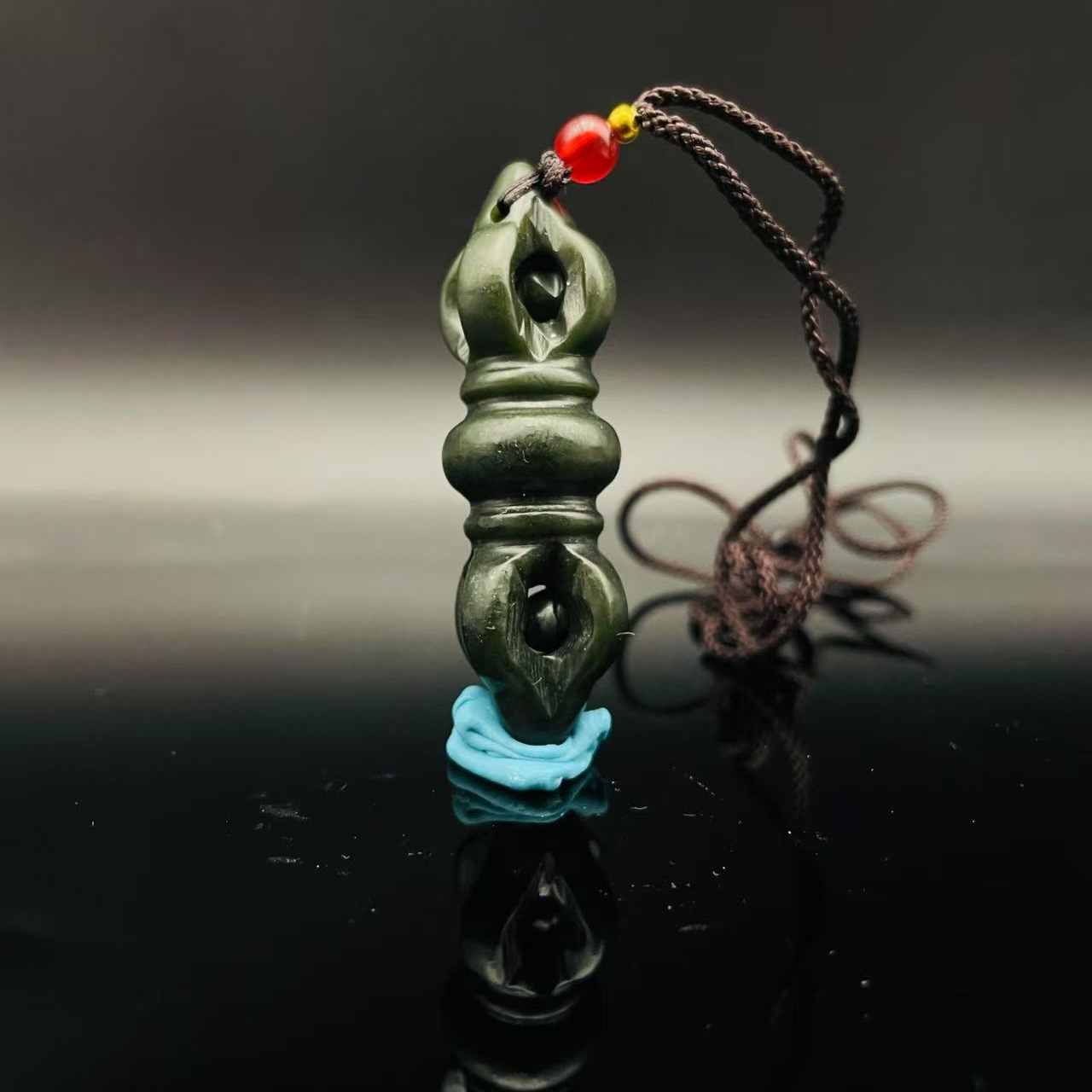  和田玉降魔杵吊坠2468