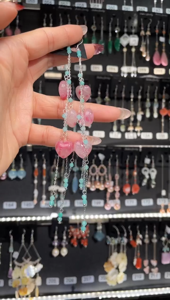 【闪购商品】紫晶耳饰银S925镶嵌红红