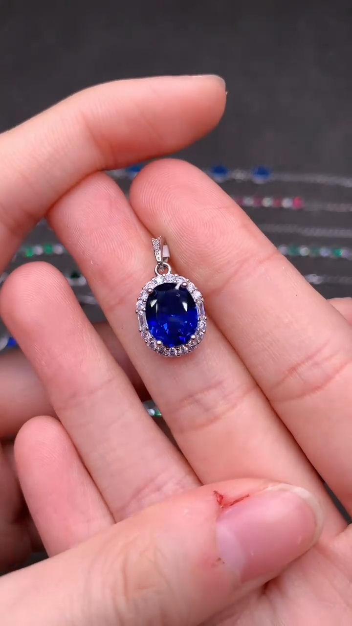 【闪购商品】蓝宝石颈饰银S925镶嵌.....