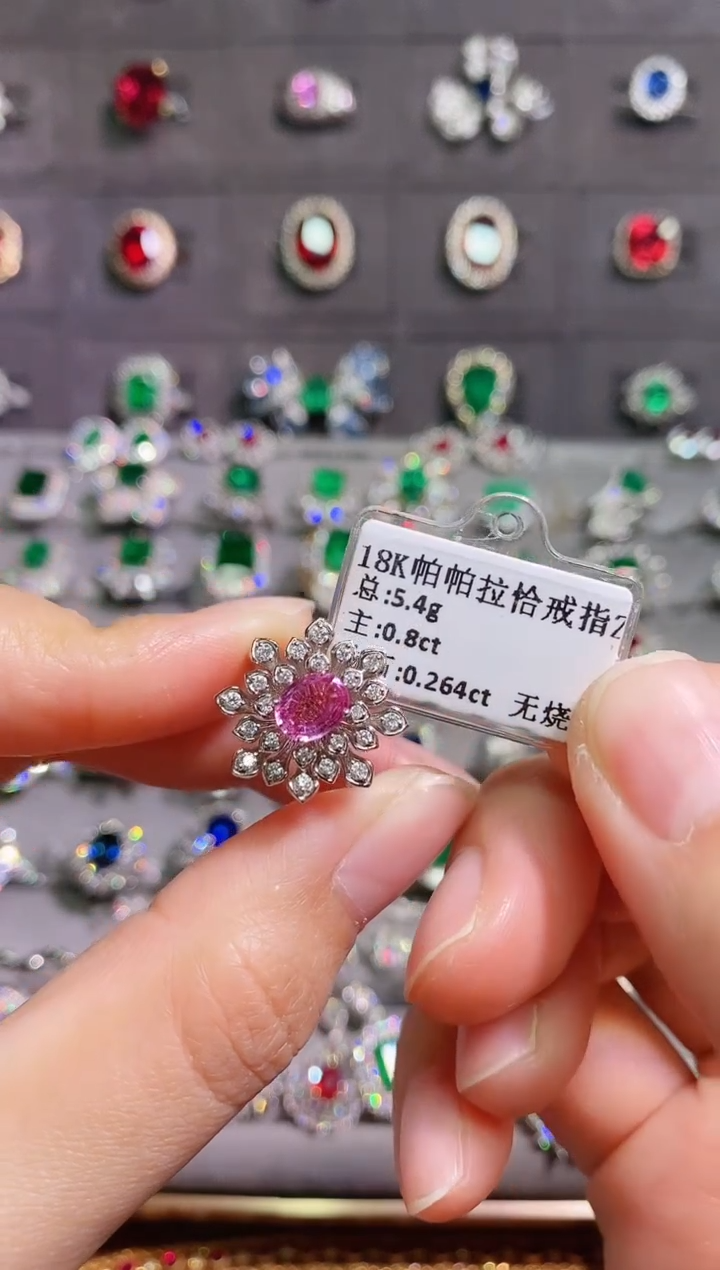 【闪购商品】彩色蓝宝石18K金戒指18K金镶嵌1