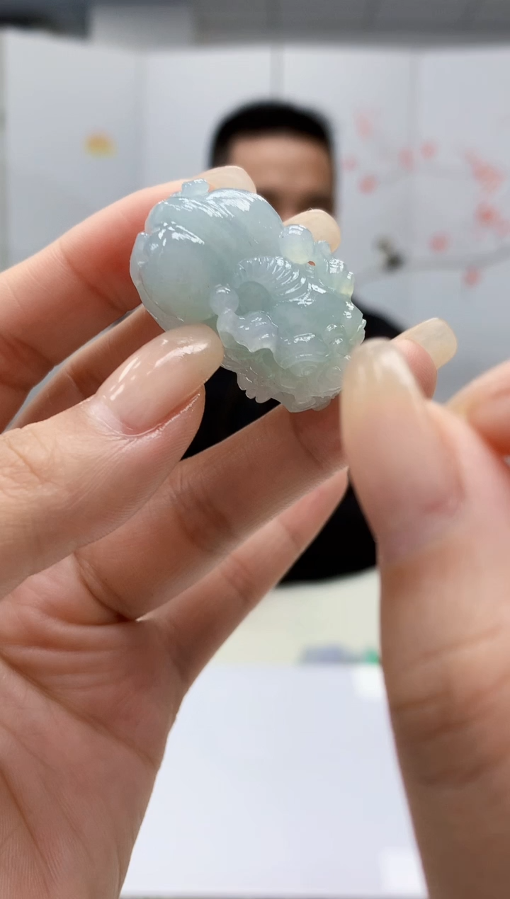 【闪购商品】定制翡翠未镶嵌3916lr毛货挂件35