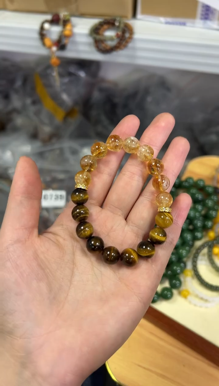 【闪购商品】水晶手链未镶嵌日富一日水晶虎眼款手链[0642]