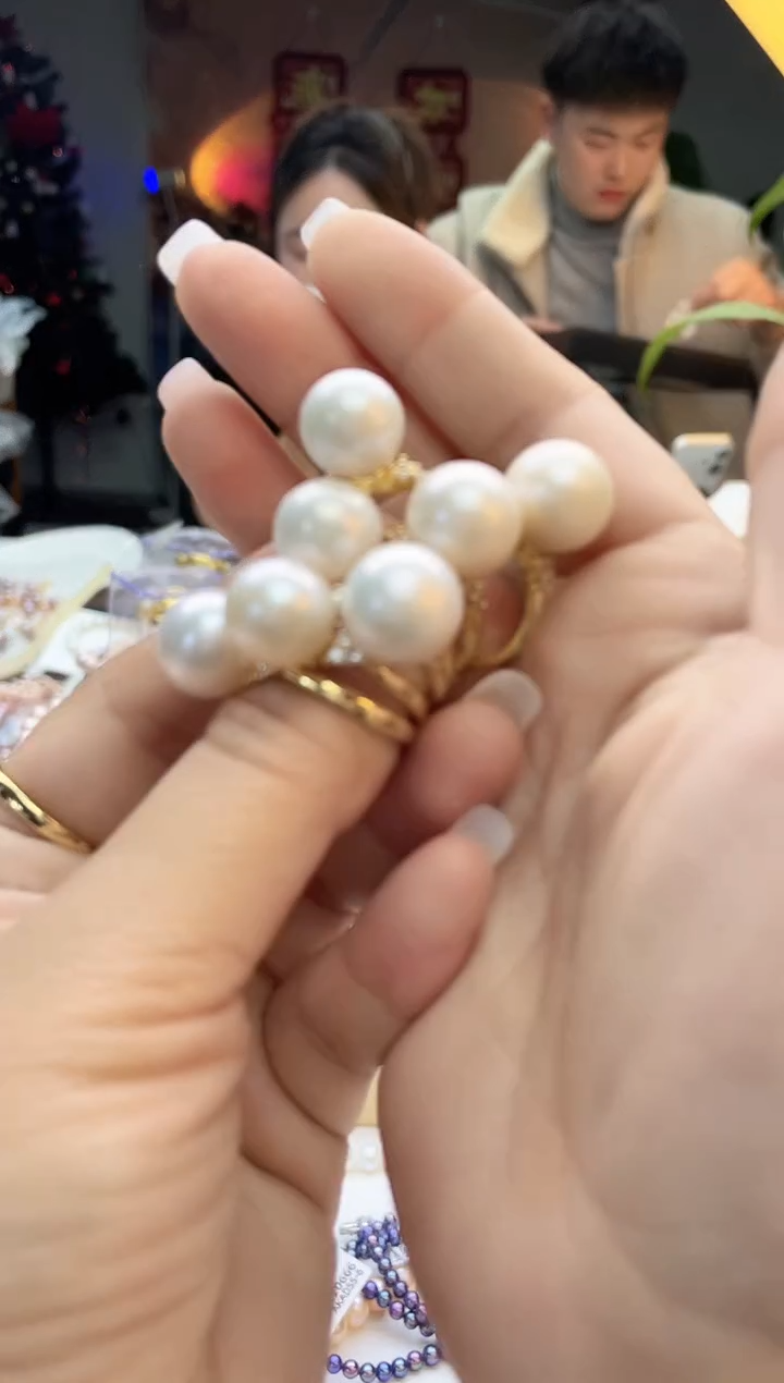 未镶嵌戒指淡水珍珠白色系12-13mm白色系(多样性发一）