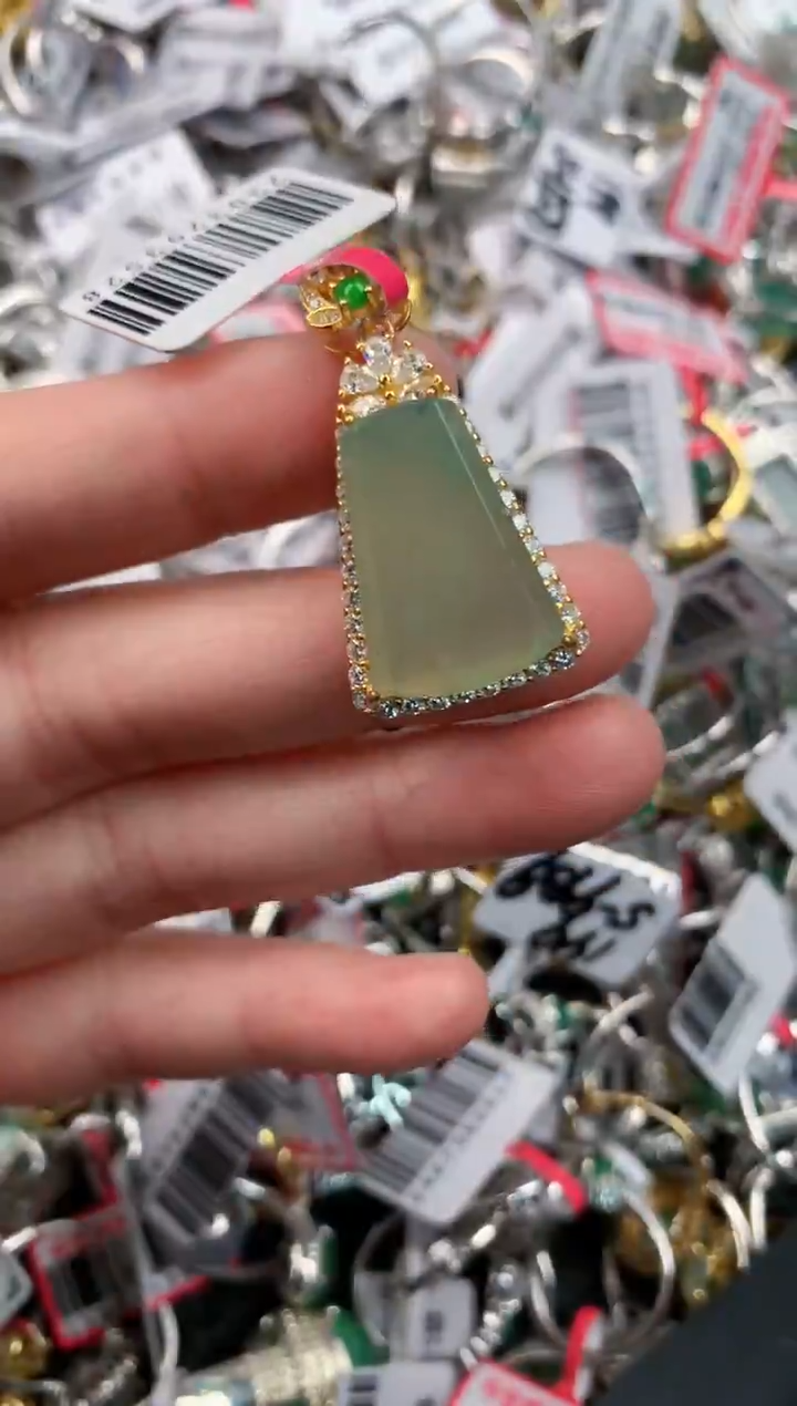 银S925镶嵌戒指翡翠55--3