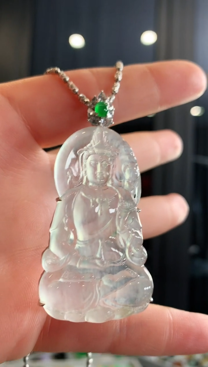 【闪购商品】翡翠吊坠(不含链)18K金镶嵌吊坠