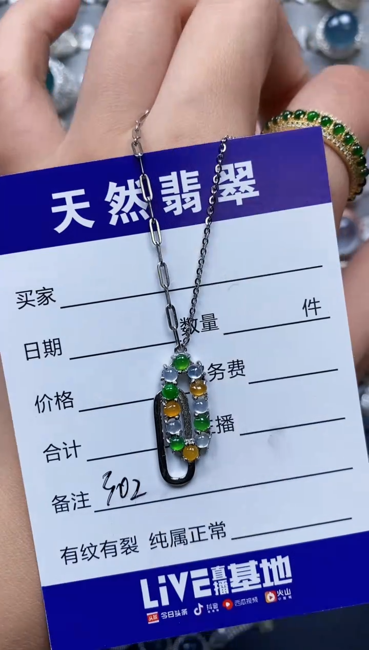 【闪购商品】翡翠颈饰银S925镶嵌0301