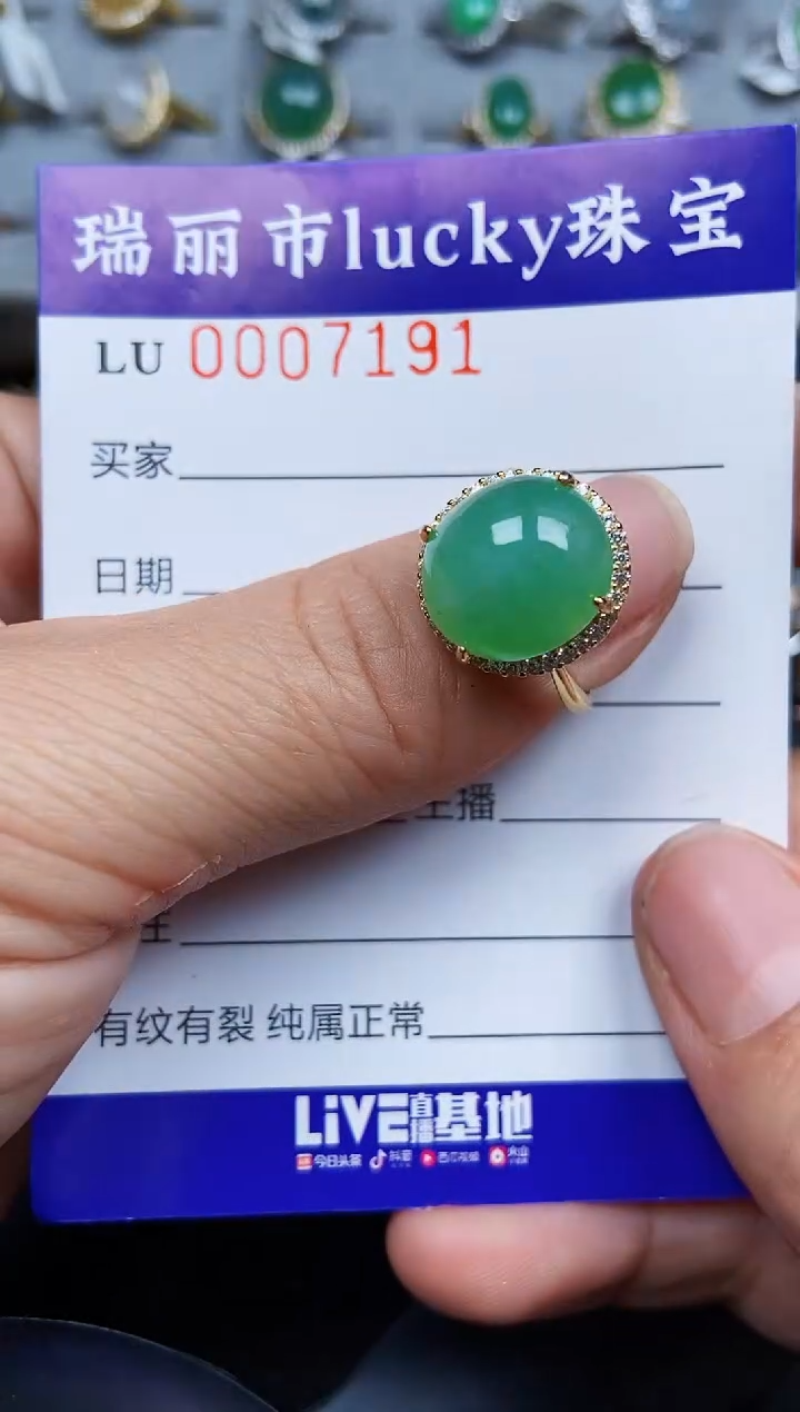 翡翠银S925镶嵌颈饰7191