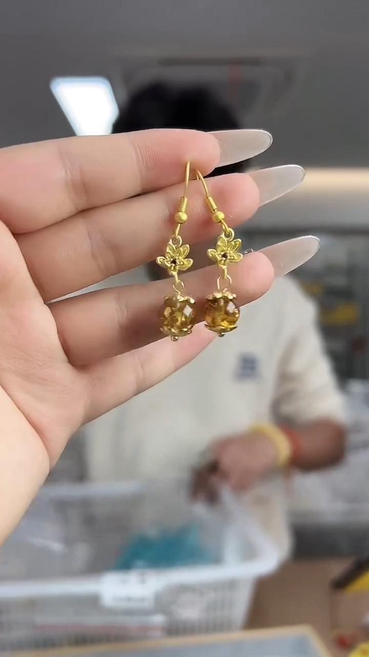 【闪购商品】琥珀耳饰未镶嵌花珀