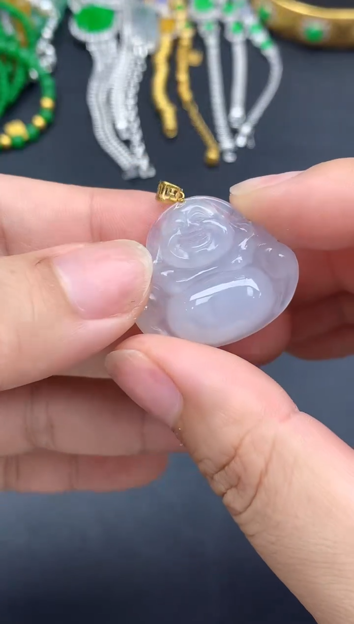 翡翠18K金镶嵌颈饰22-春日珠宝