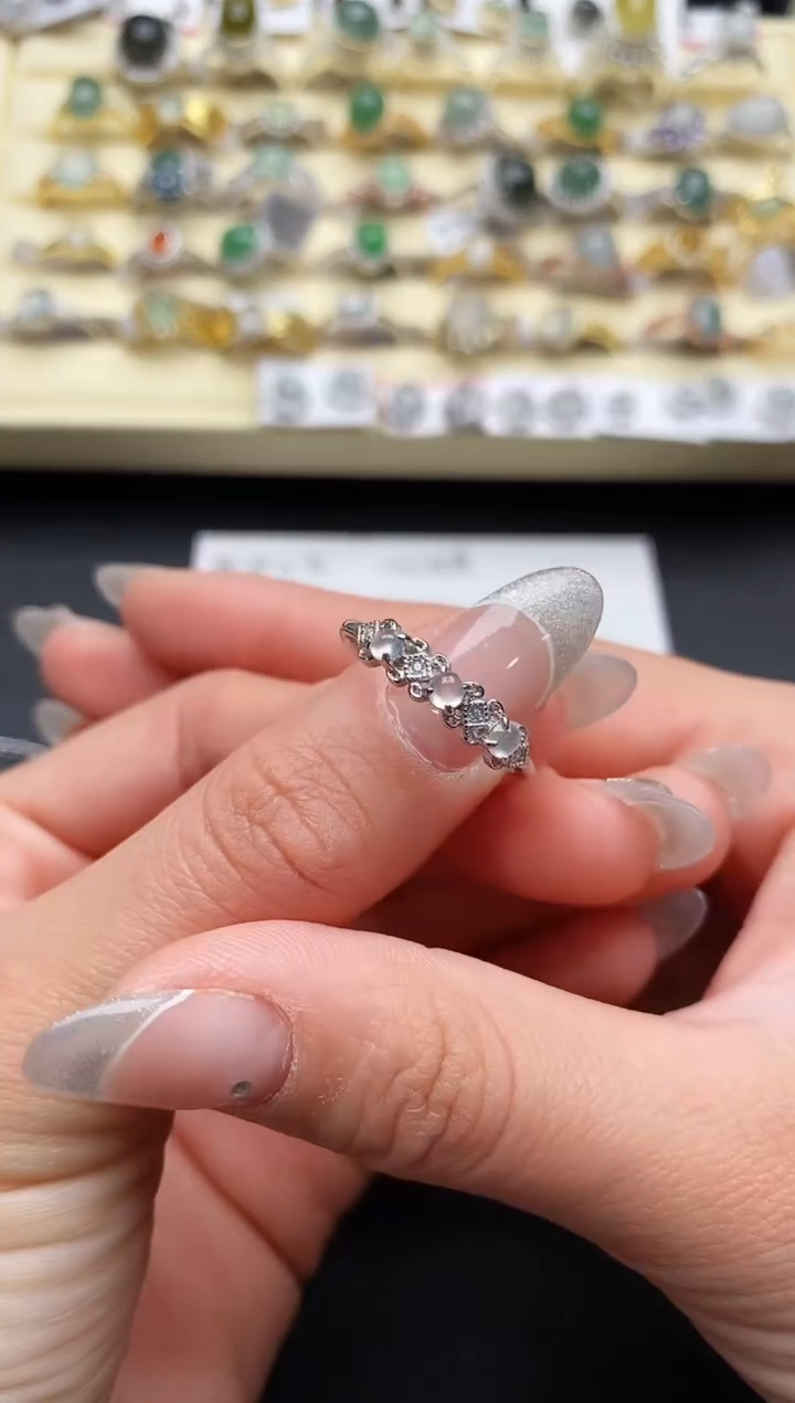 【闪购商品】翡翠戒指银S925镶嵌11111111+10
