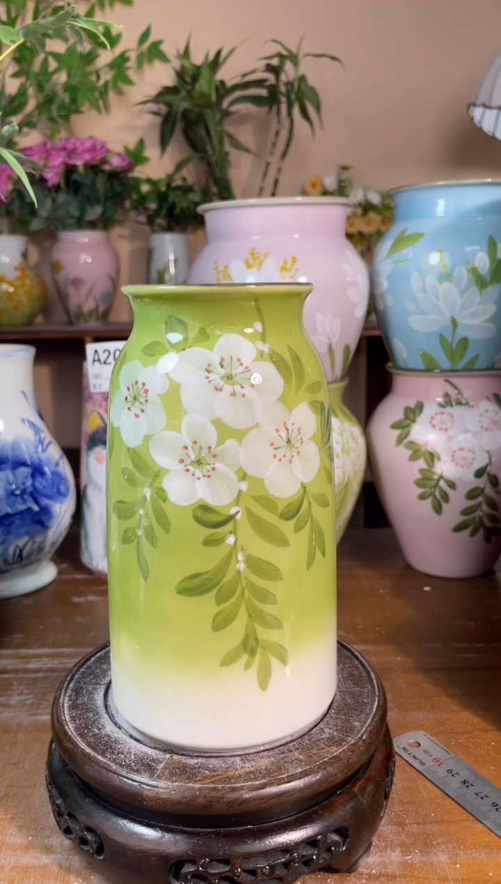 瓶景德镇手绘陶瓷花瓶—无孔：高20*口8