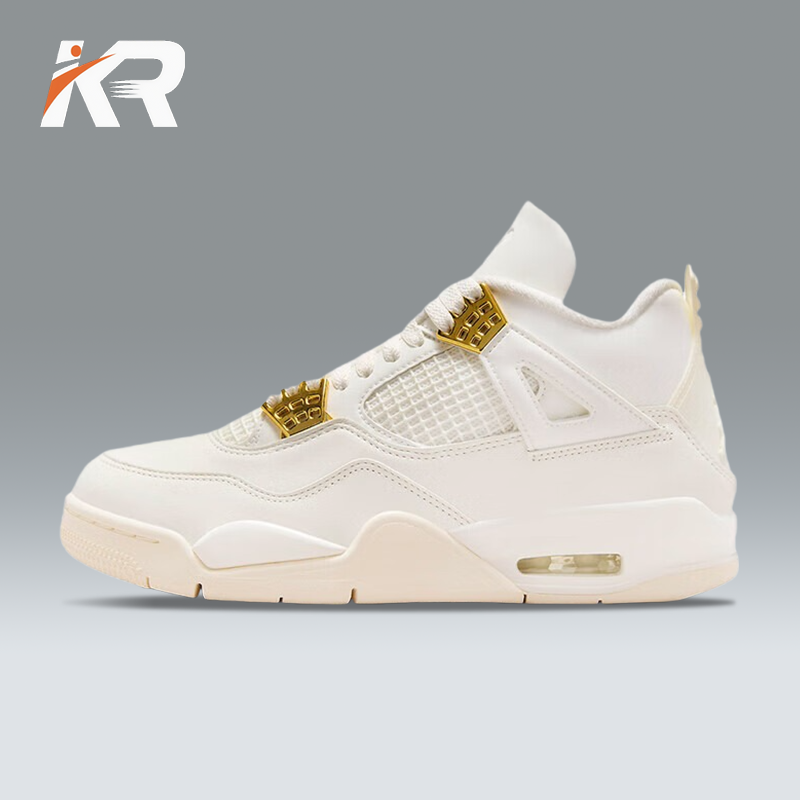耐克（NIKE）女鞋 Air Jordan 4 WMNS AJ4帆白 女款中帮复古篮球鞋 