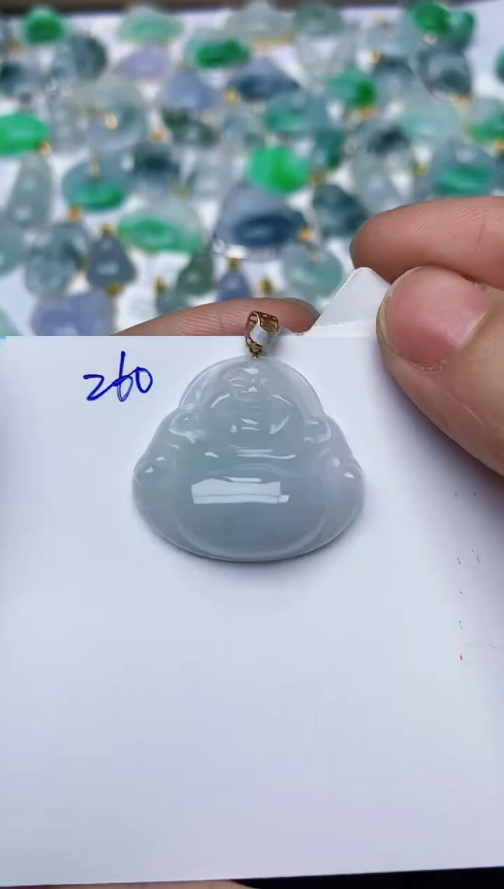 【闪购商品】翡翠颈饰18K金镶嵌天然翡翠A货  