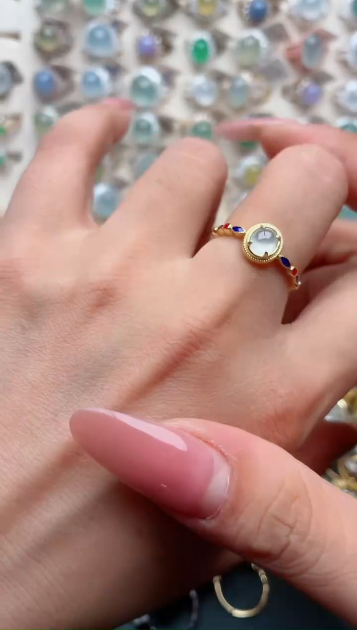 银S925镶嵌戒指翡翠.