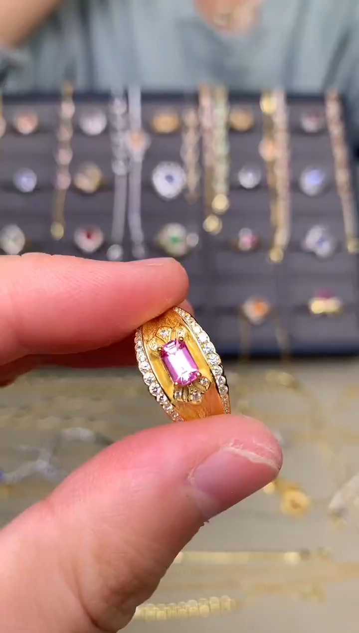 戒指蓝宝石银S925镶嵌戒指