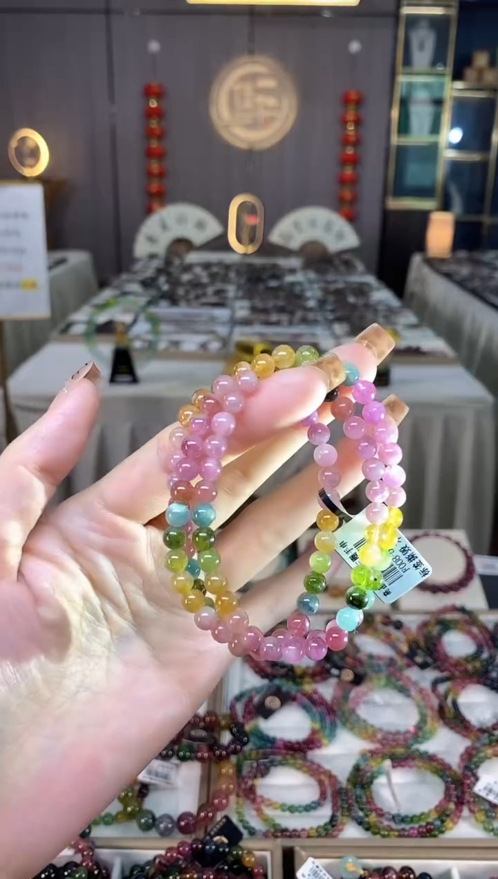 未镶嵌老矿碧玺三圈手串5mm+碧玺dan多样性发货一条