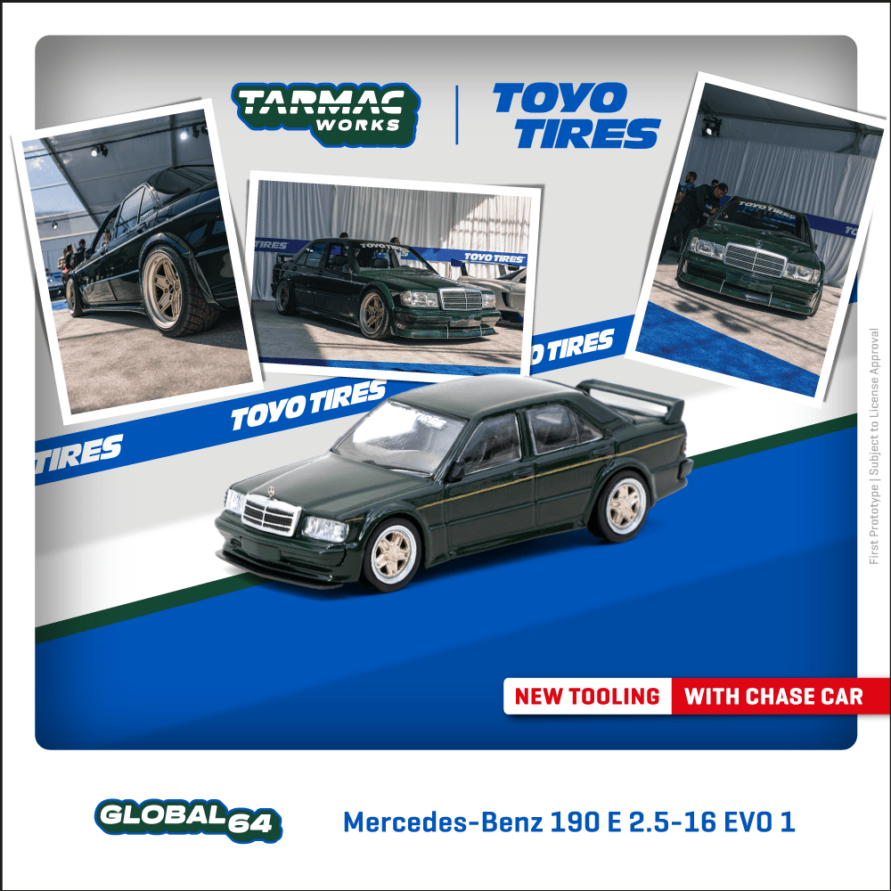 TW 1:64 奔驰 Benz 190 E 2.5-16 EVO 1 TOYO TIRES 合金汽车模型