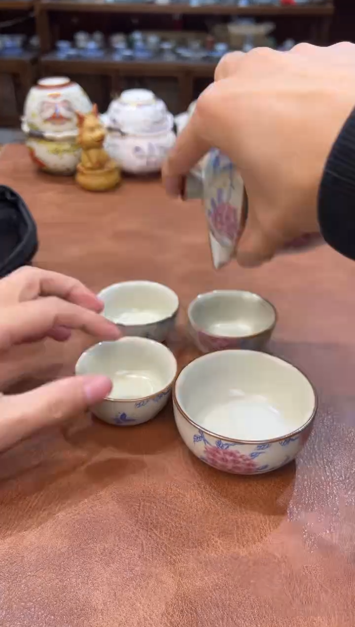 真的很便宜会开片的旅行茶具