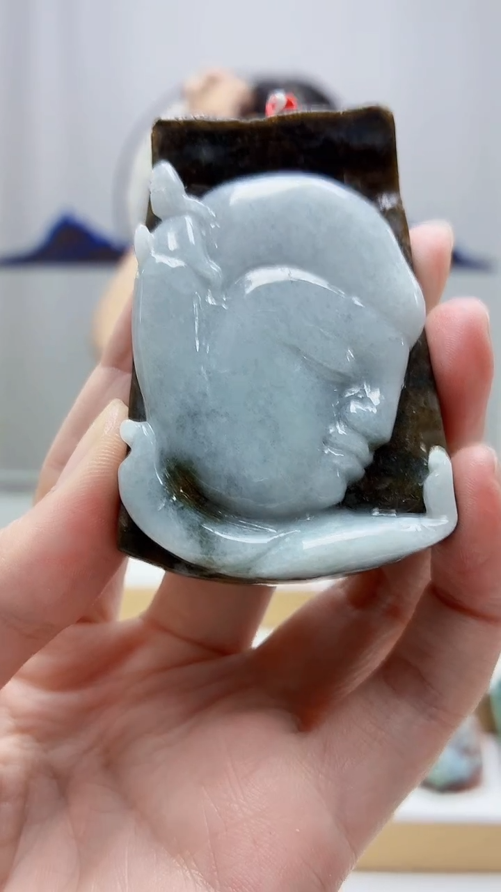 未镶嵌定制翡翠4812zm-毛货挂件44