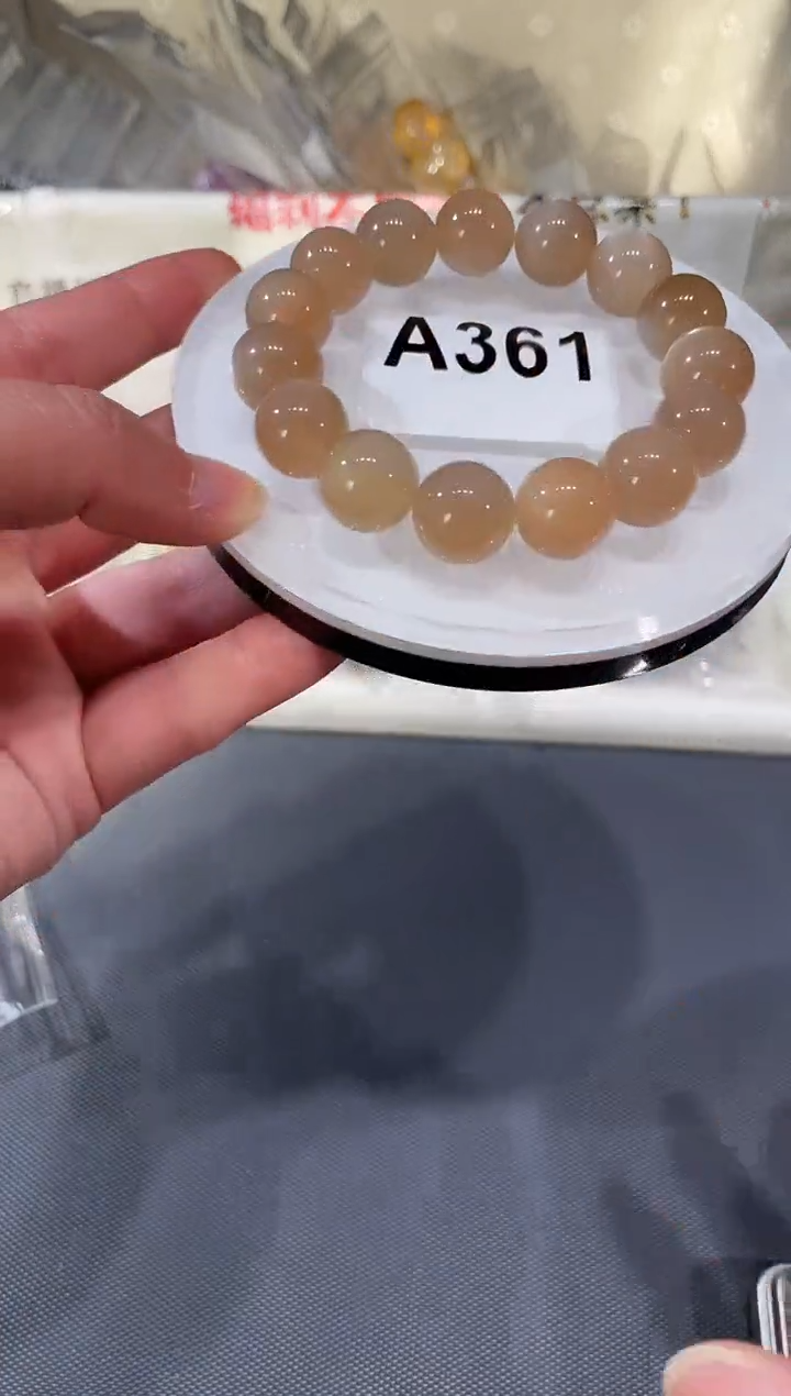 未镶嵌手链长石A361 咖啡月光 14+