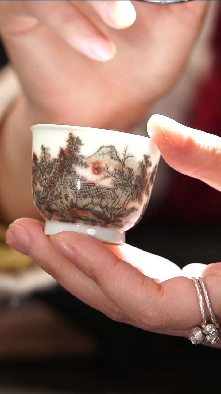【闪购商品】善见堂 王长根人文釉里红杯（二级品）