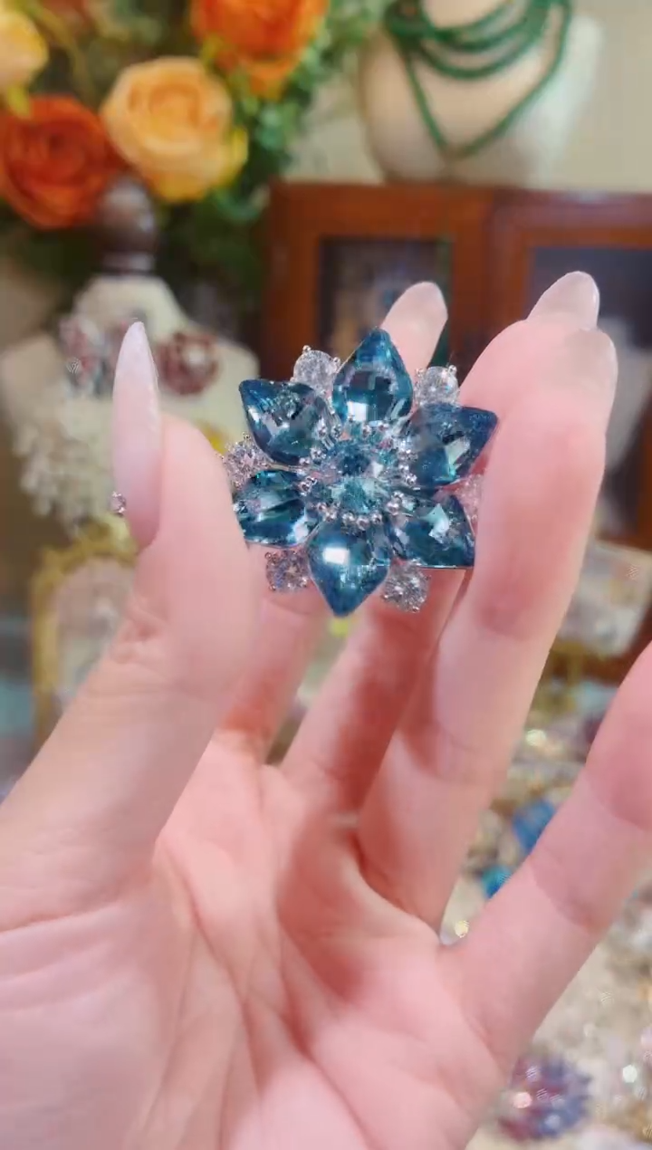 合成立方氧化锆铜合金闪耀蓝雪花