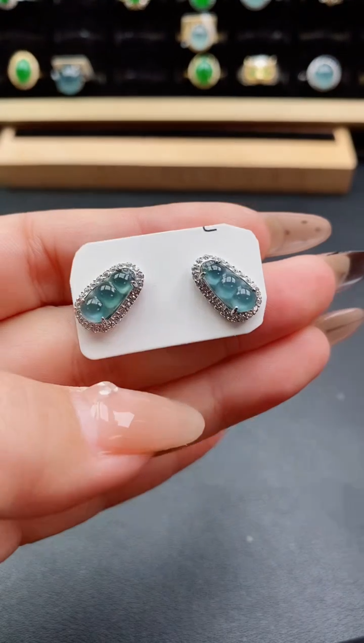 银S925镶嵌戒指翡翠1