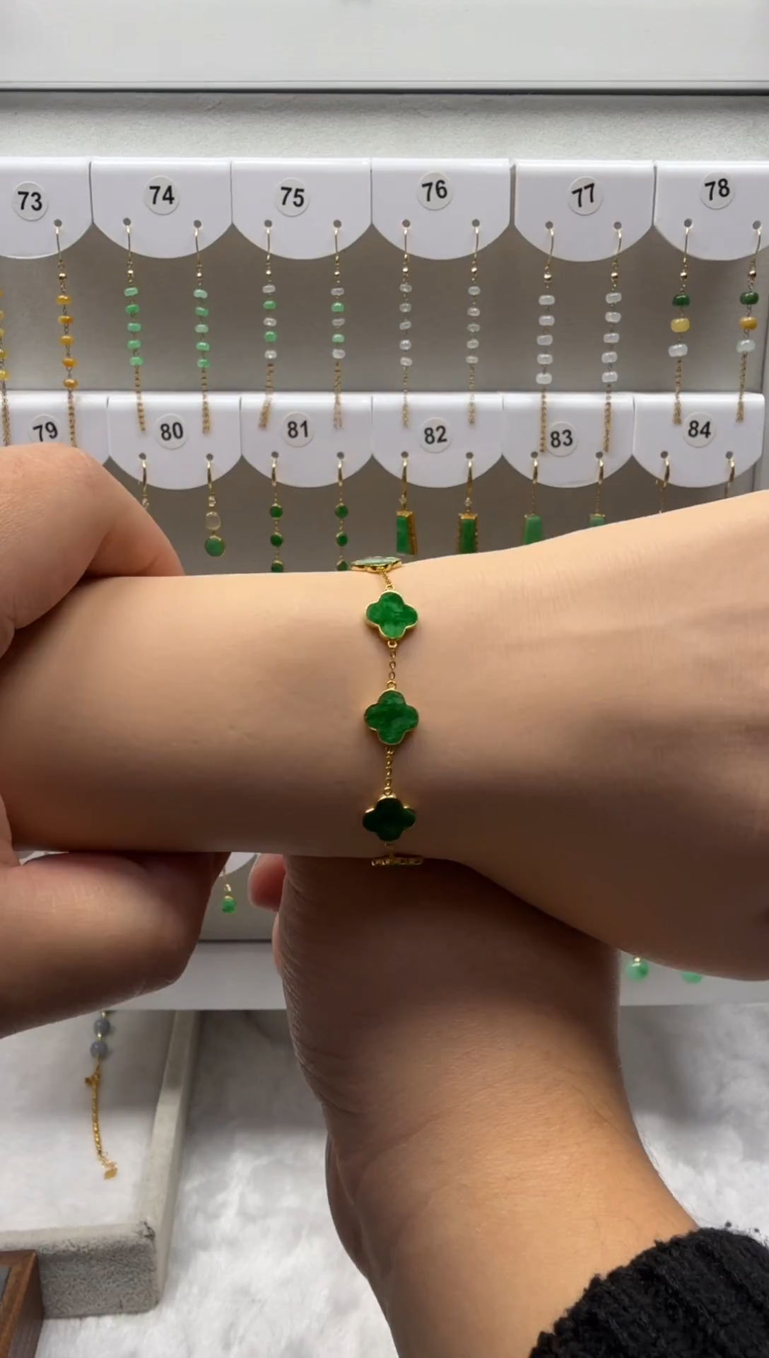 18K金镶嵌手链翡翠缅甸天然翡翠a货