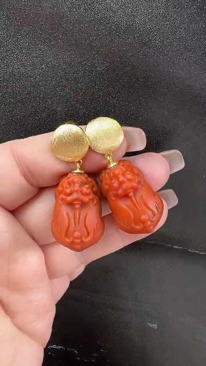 颈饰未镶嵌南红玛瑙耳环