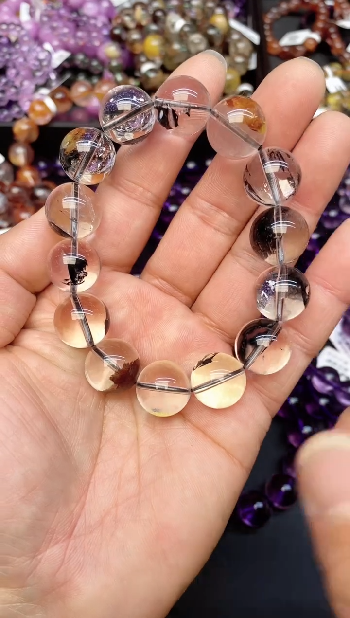 【闪购商品】水晶手链未镶嵌b69 彩闪灵15mm