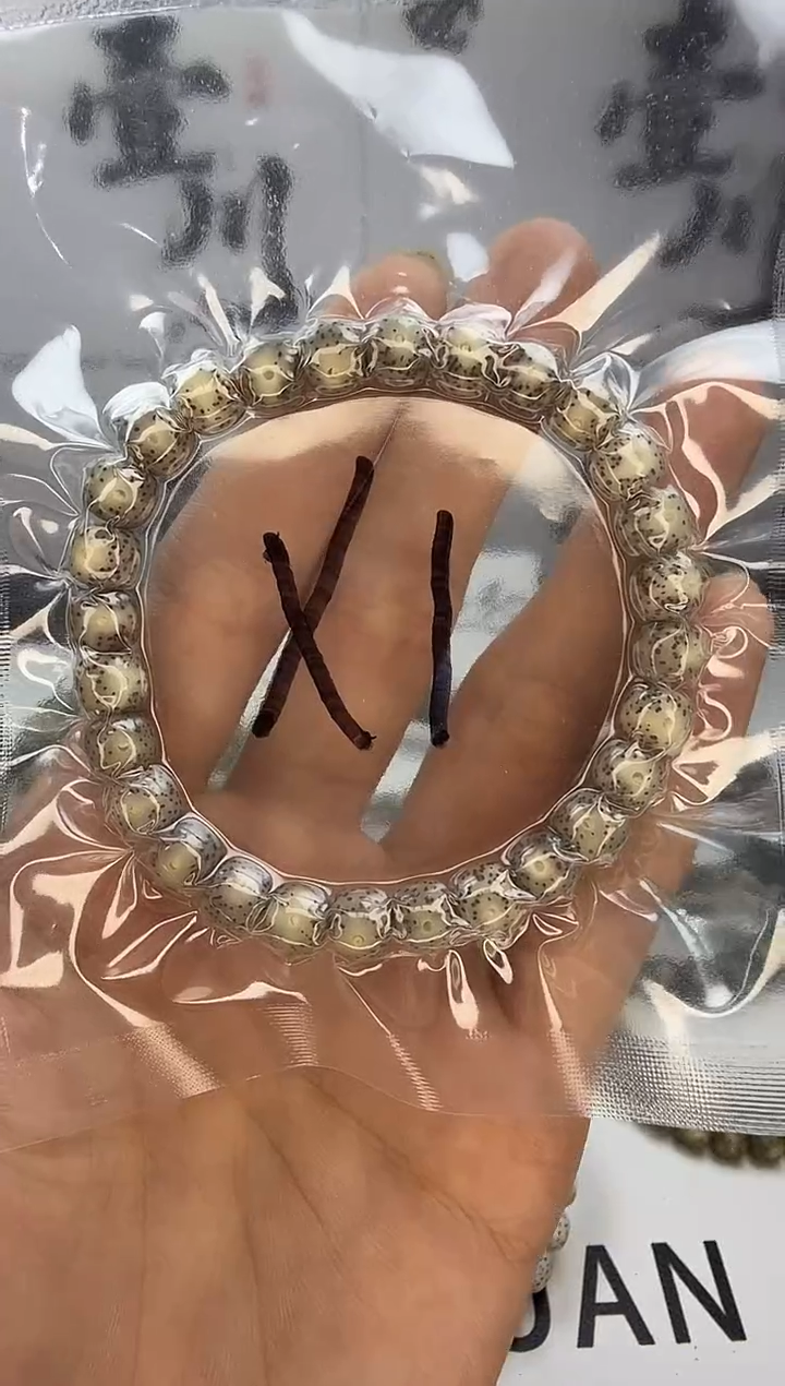 手串星月菩提8/7 石玉料 骨瓷白星点货 同枝果