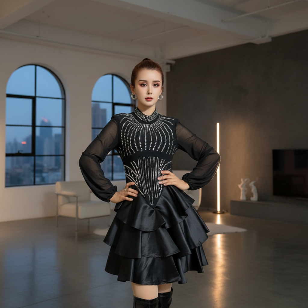 少女风连衣裙万圣节辣妹黑色裙子裙子复古性感礼服