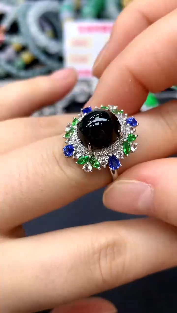 18K金镶嵌戒指翡翠382-中国好珍宝