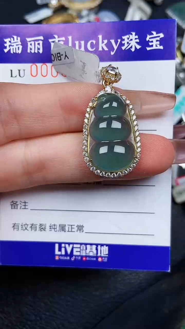 颈饰银S925镶嵌翡翠8301