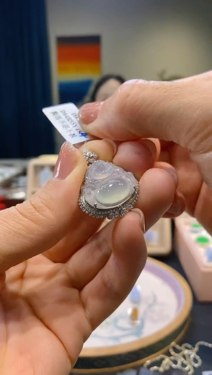 【闪购商品】翡翠18K金镶嵌吊坠(不含链)佛公