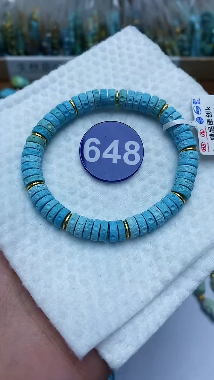 【闪购商品】绿松石手串18K金镶嵌648