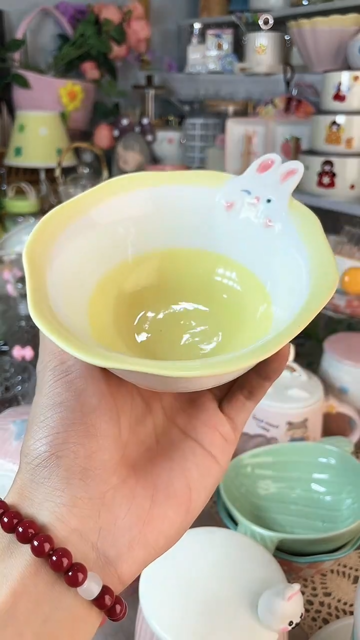 瓷片可爱兔子碗，福利