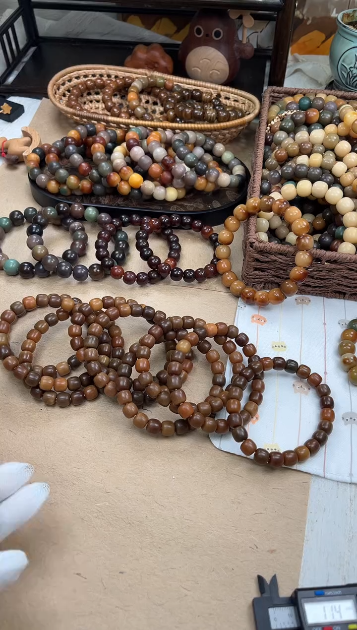 手串菩提根/象牙果a118卡10.5 干磨猪油膏瑕疵