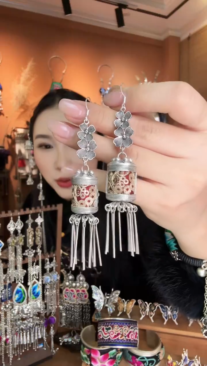 刺绣纯手工民族风耳环