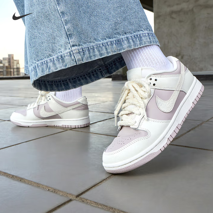 NIKE/耐克女子DUNK LOW低帮休闲复古粉白运动鞋日常户外IH0639011