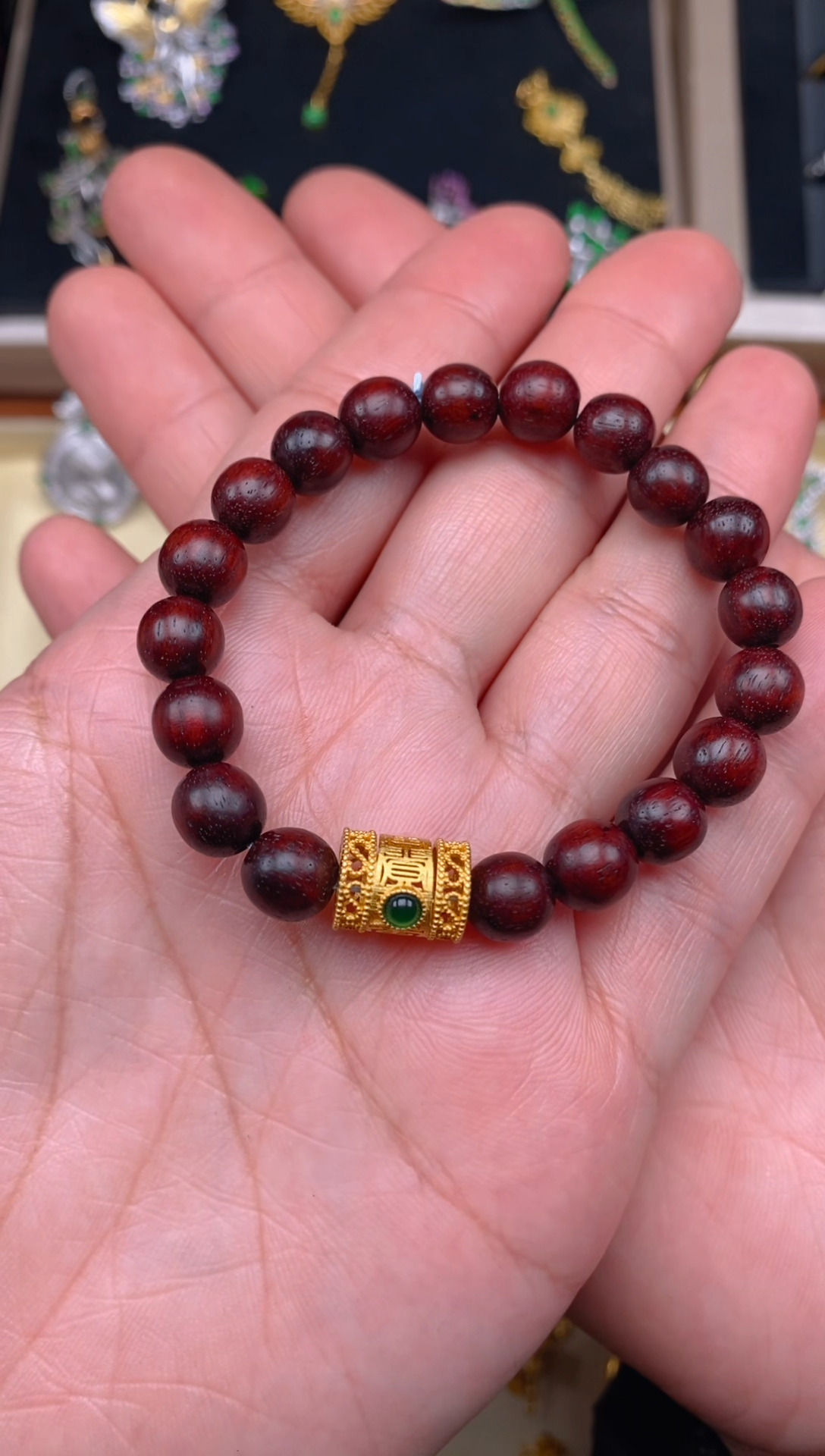 【闪购商品】翡翠颈饰银S925镶嵌手串