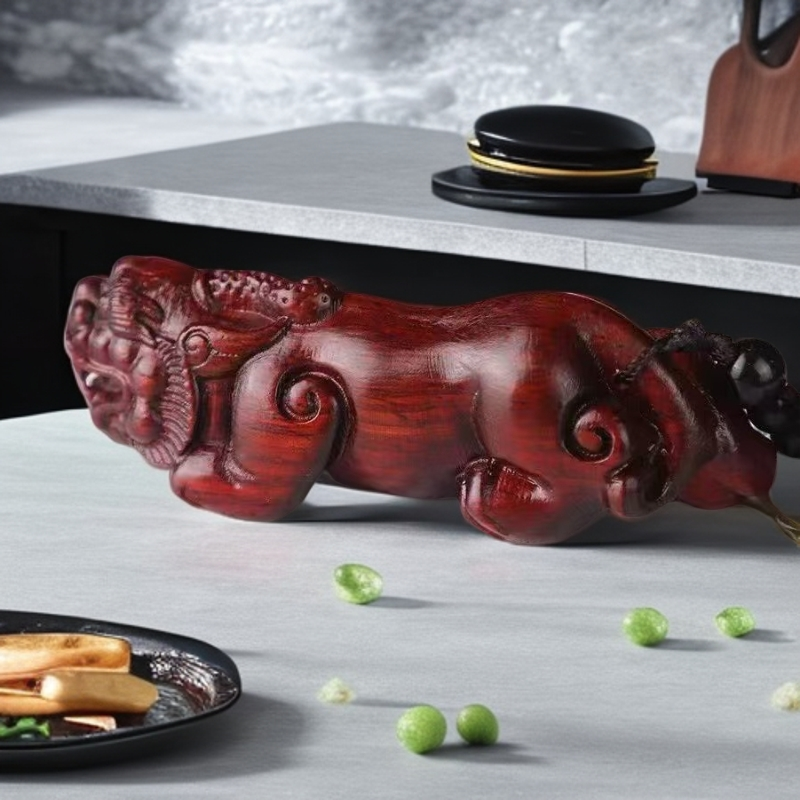 紫檀长貔貅手把件658【无礼盒】