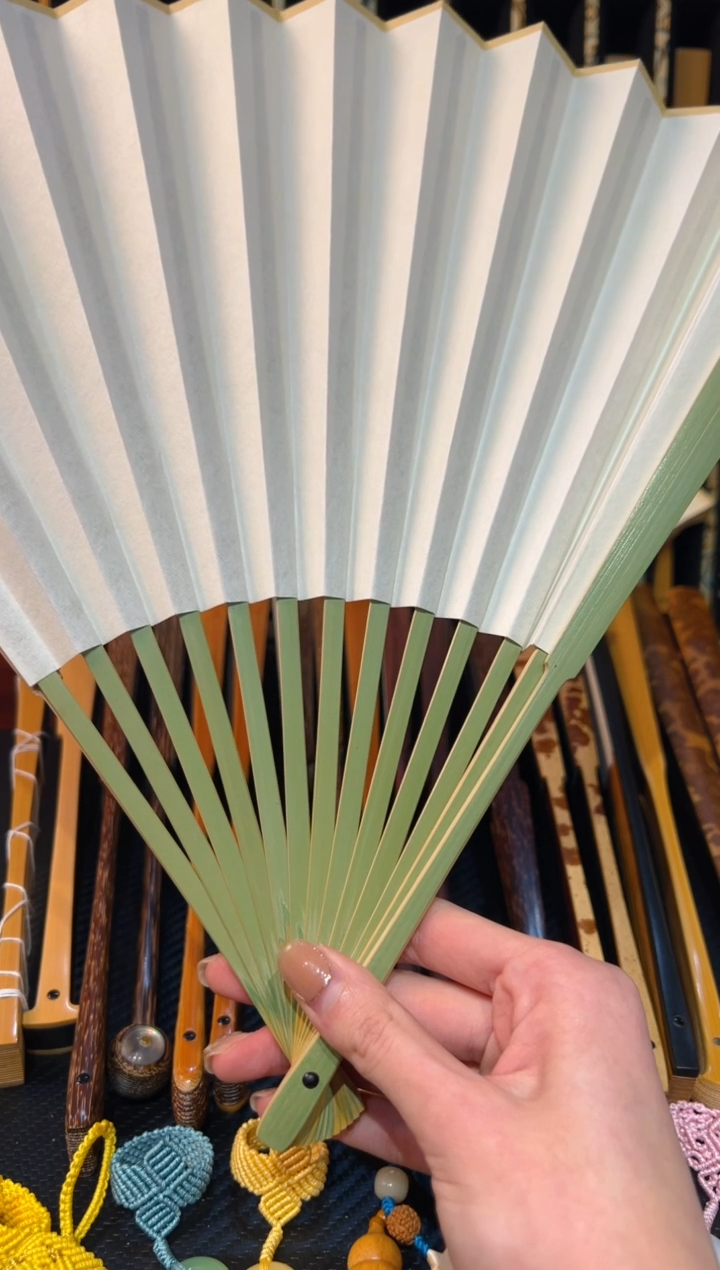 【闪购商品】扇子纯手工折扇古方宝青95 20 16