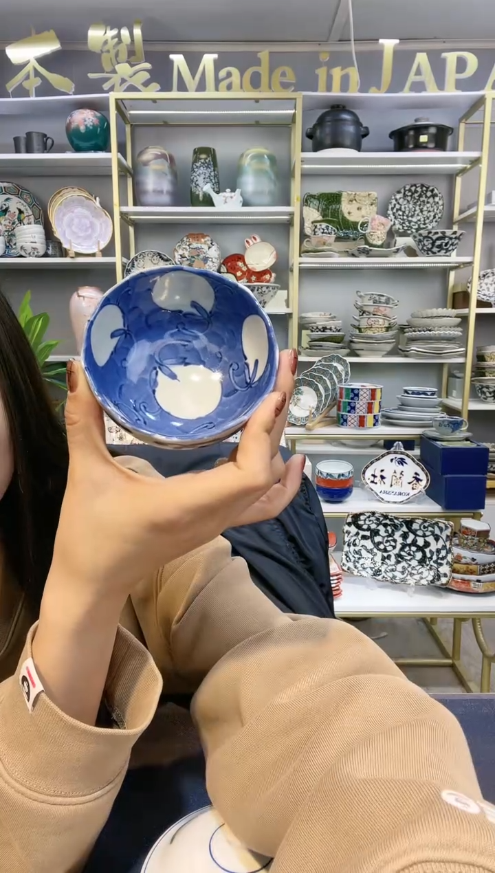 【闪购商品】碗口有田烧染锦绘变陶瓷小钵-浓茄子