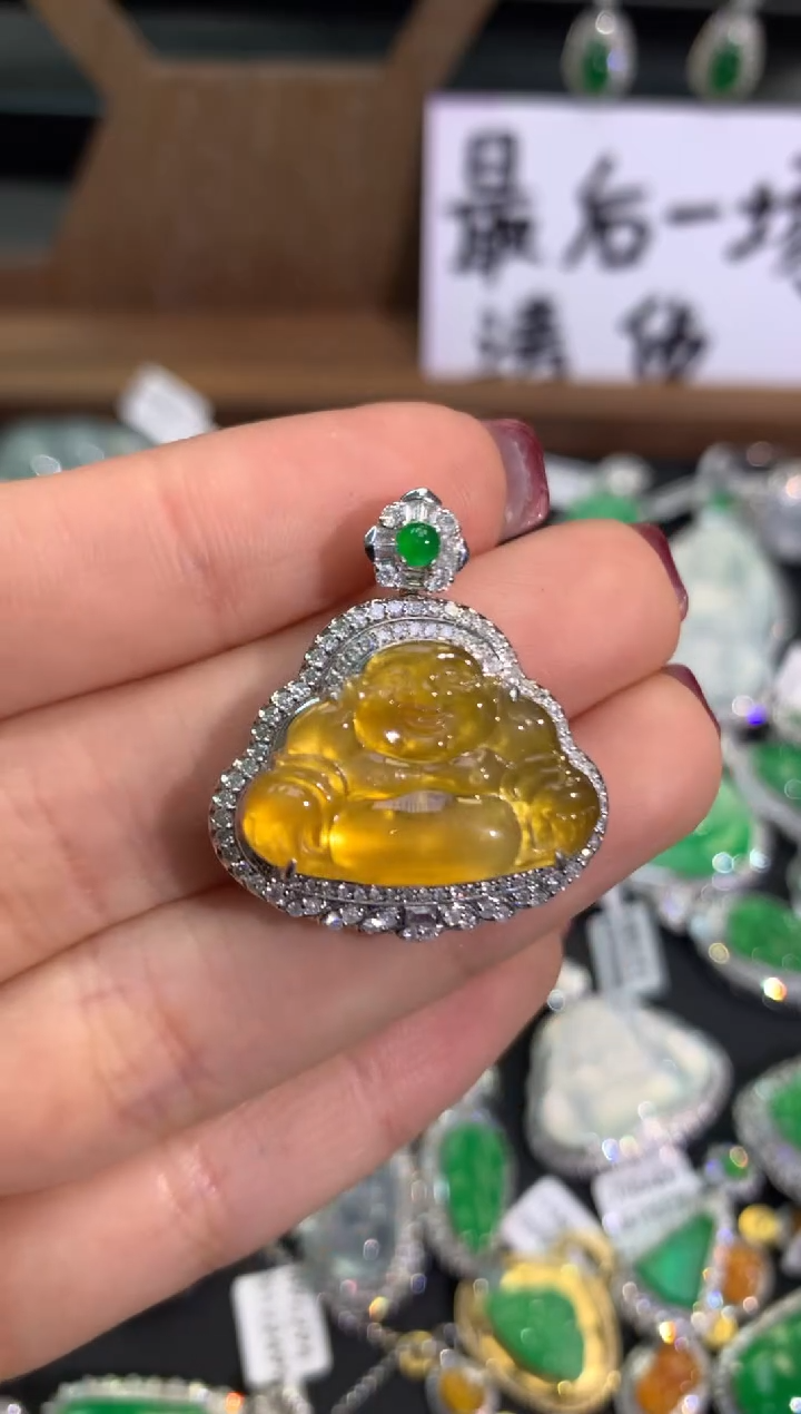 【闪购商品】翡翠吊坠(不含链)18K金镶嵌吊坠