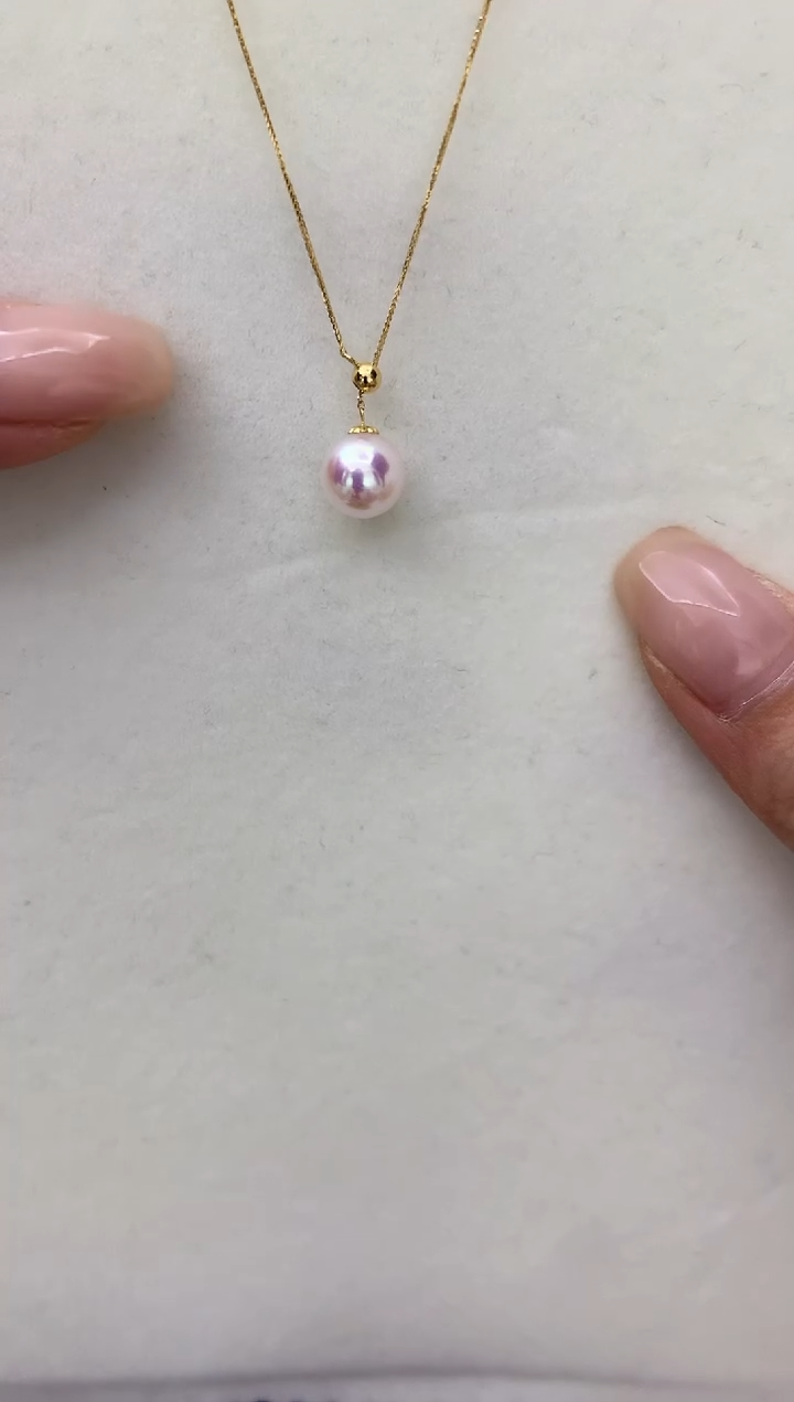 18K金镶嵌DA海水珍珠 akoya肖邦Y链8-8.5MM  GD013