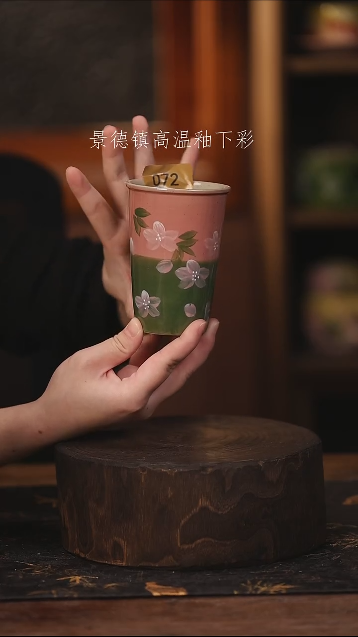 陶瓷景德镇高温釉下手绘陶瓷@L072@