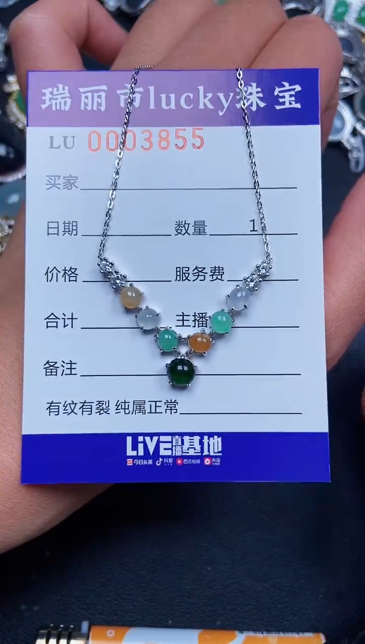 【闪购商品】翡翠颈饰银S925镶嵌3855
