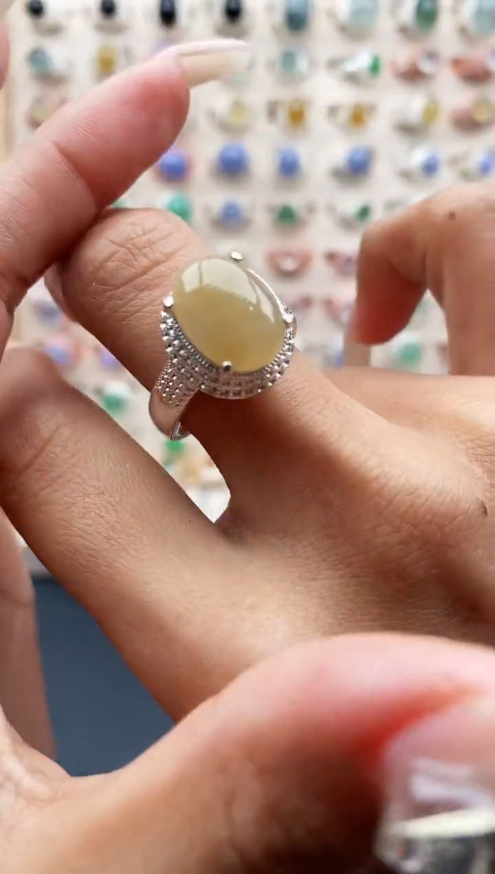 【闪购商品】翡翠戒指未镶嵌 缅甸天然A货翡翠444  10+3